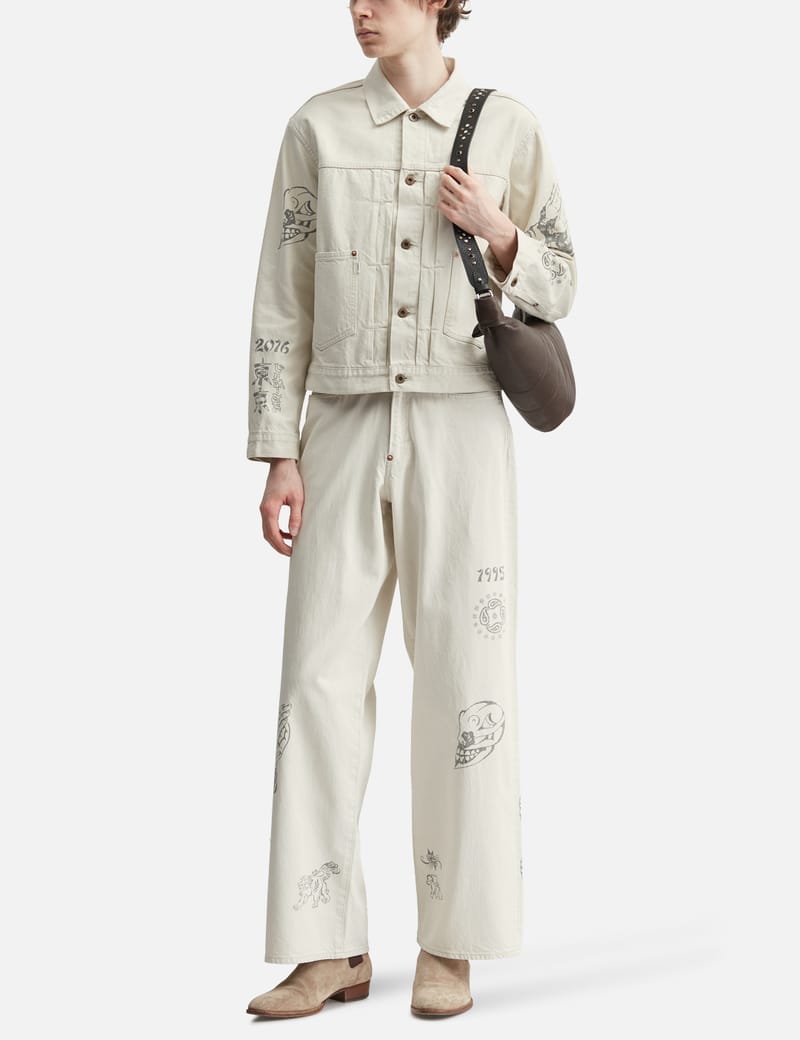 SUGARHILL Tattoo Flash Print Pocket Denim Jacket - Artist-collab