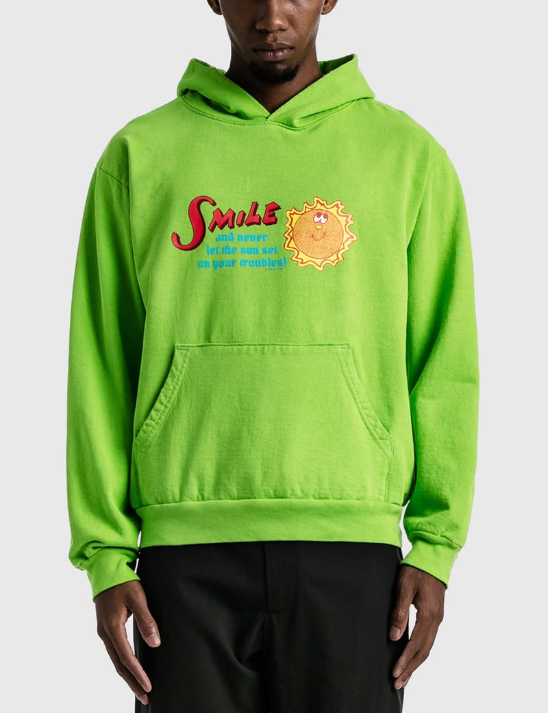 Green smile online hoodie