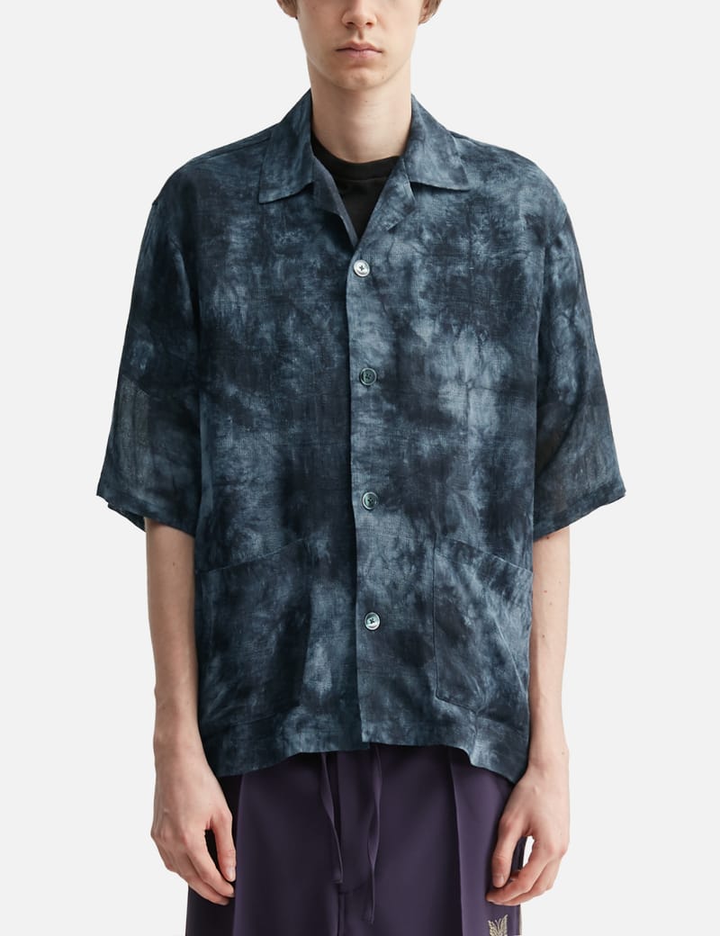 Needles Cabana Shirt - Purple floral jacquard cupra-blend, relaxed