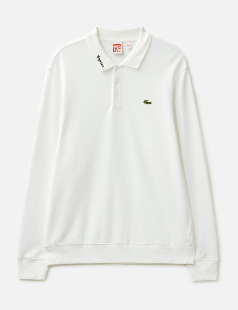 トップス Supreme LACOSTE Long Sleeve Jersey Polo Supreme Lacoste Long Sleeve Jersey Polo - Black cotton, minor back