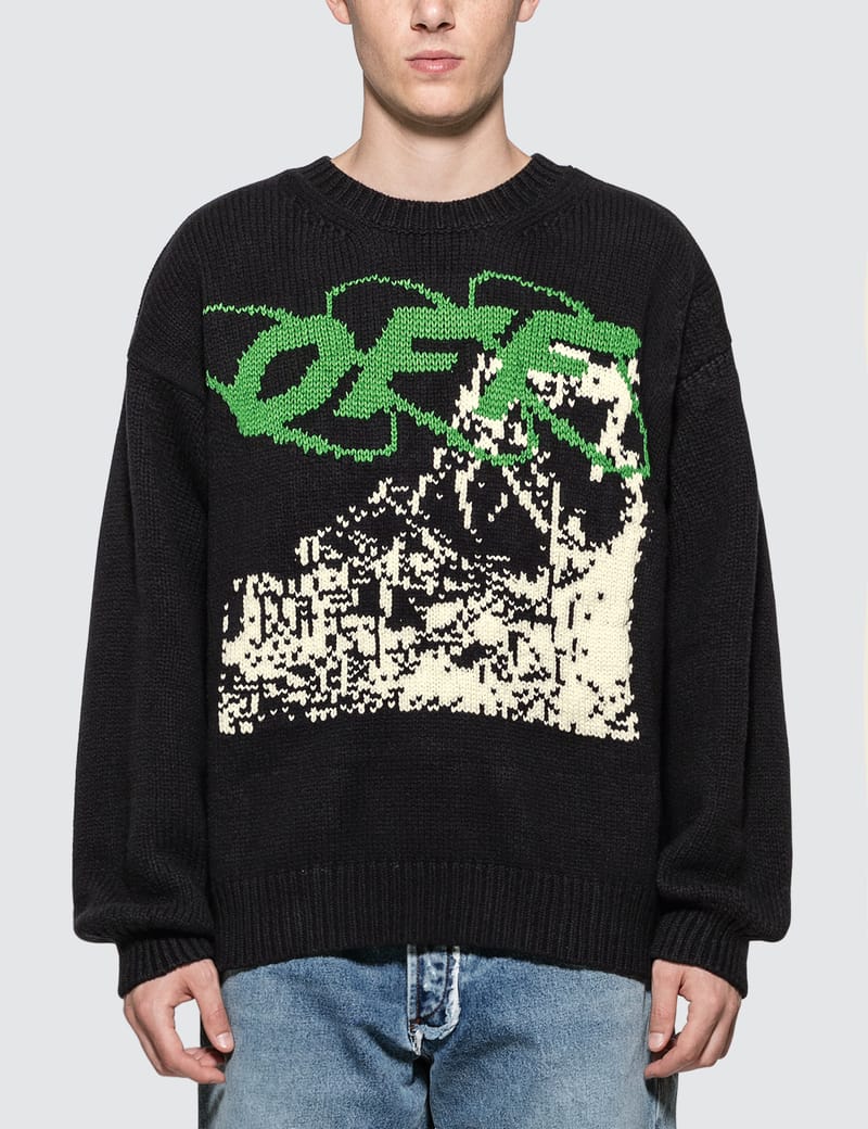 off white ruined factory ジャガードセーター購入先mememo