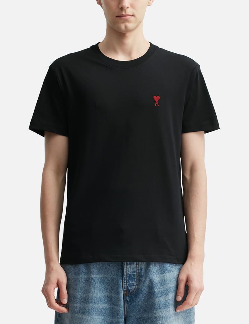 Tシャツ・カットソー AMI PARIS HeartLogo Organic Cotton ss collar T-Shirts 4FT272 Ami - Cotton Ami De Coeur T-Shirt | HBX - Globally Curated