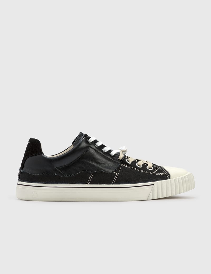 スニーカー Maison Margiela Leather And Canvas New Evolution Sneakers Maison Margiela New Evolution low-top Sneakers | Black
