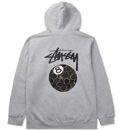 Stüssy - Heather Gray Gold Flake 8 Ball Hoodie | HBX