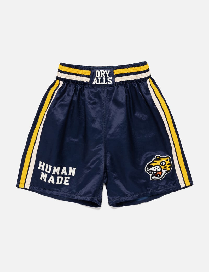 HUMAN MADE GYM SHORTS BLUE サイズL ジムパンツ Human Made Gym Shorts - Blue satin cotton-rayon gym shorts with