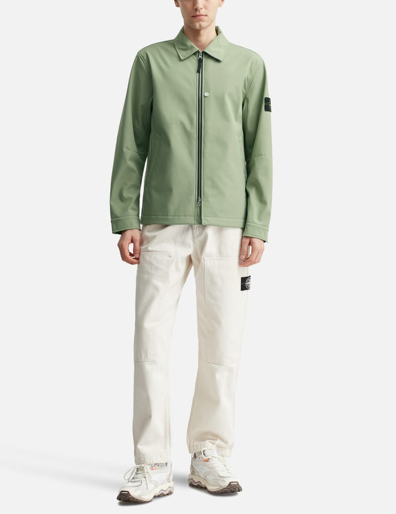 Stone Island Soft Shell-R_E.DYE® Light Shirt Jacket - Water
