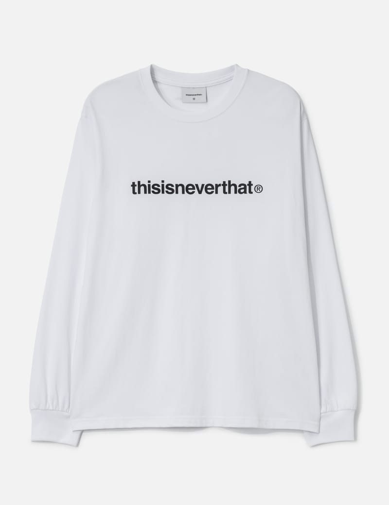 thisisneverthat ホワイト長袖シャツ L thisisneverthat® T-Logo Long Sleeve T-Shirt - Clean white cotton