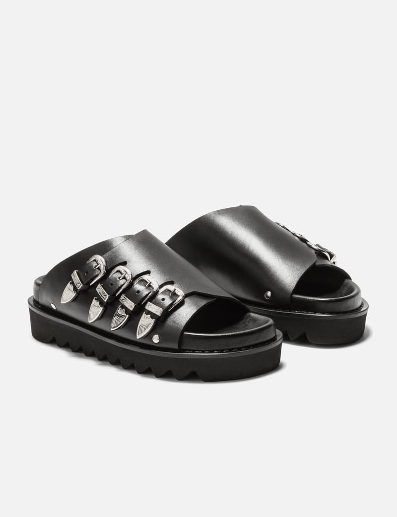 【TOGA PULLA】Leather Sandal Toga Pulla Embellished Leather Sandals | Black | FARFETCH