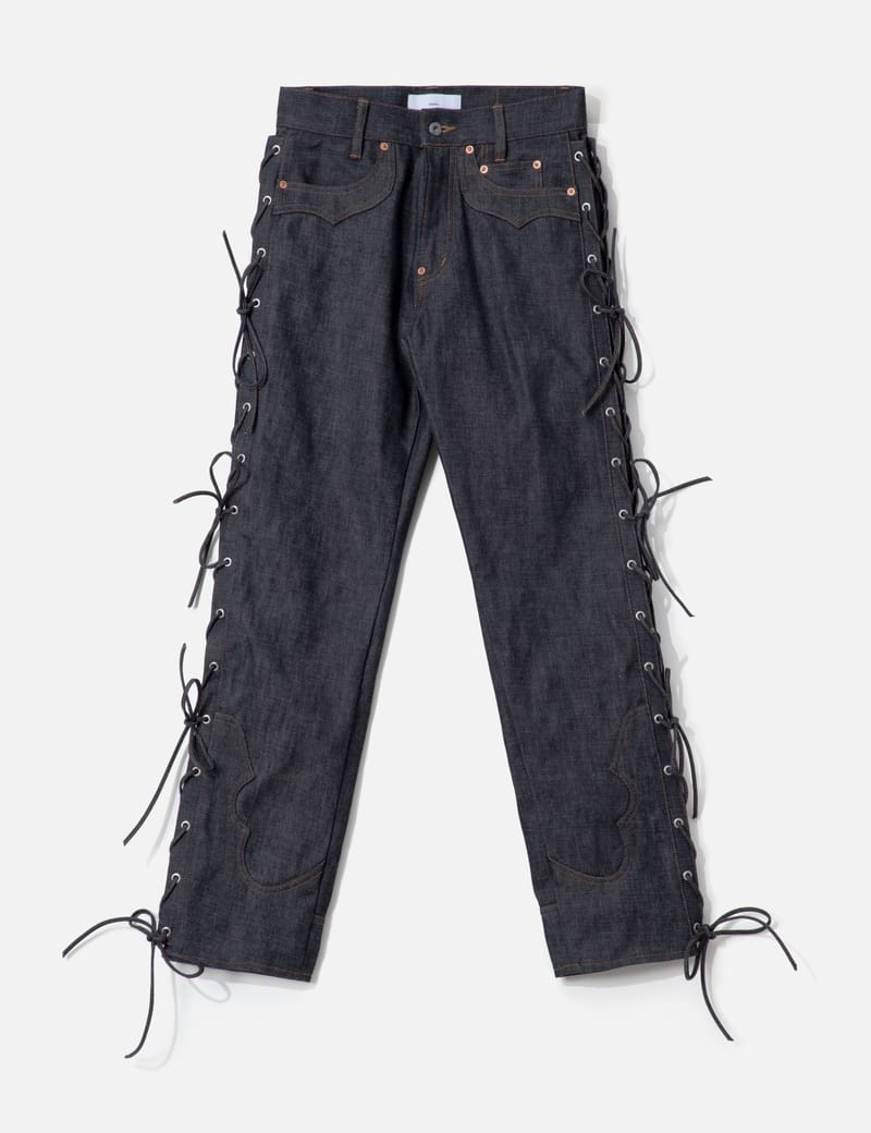 SUGARHILL Twisted Heather Denim Pants Double Knee - Japanese
