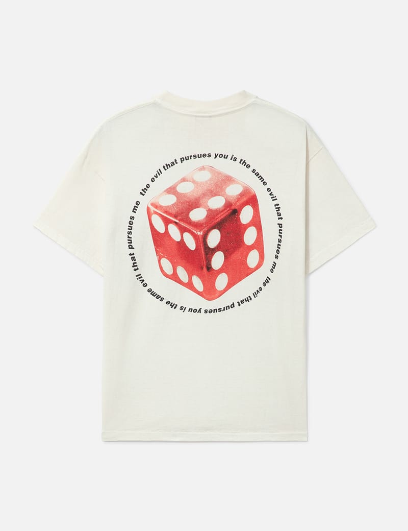 Saint Michael Dice T-Shirt - New beige 100% cotton tee | HBX