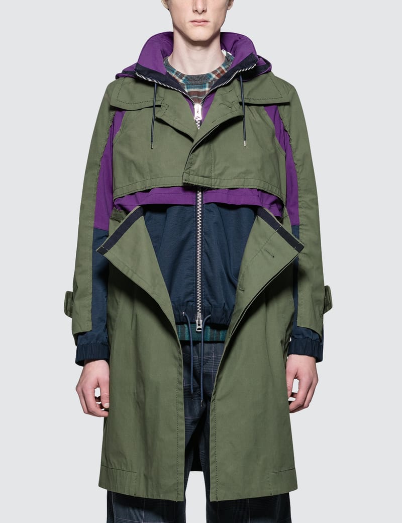 Sacai - Cotton Nylon Oxford Coat | HBX - HYPEBEAST 為您搜羅