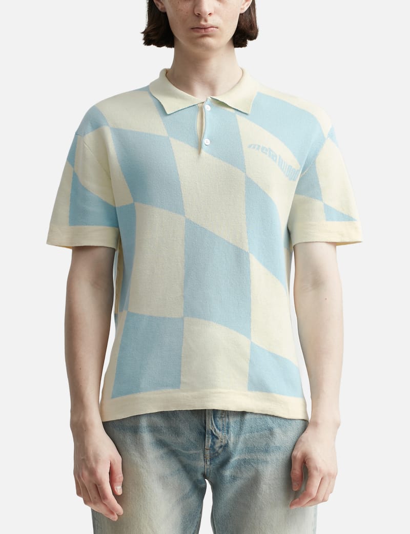 METALWOOD STUDIO - CHECKERED KNIT POLO SHIRT | HBX - Globally