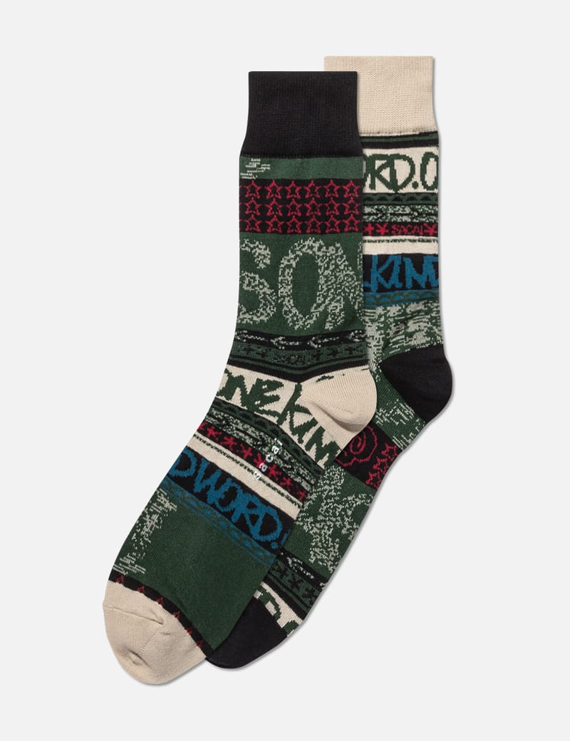 新品‼️ sacai Eric Haze 靴下 ブラック＆グレーライン ソックス Sacai - Sacai x Eric Haze Stripe Socks | HBX - HYPEBEAST 為