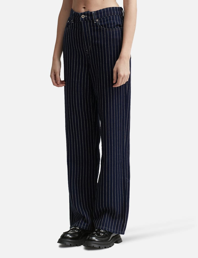 KENZO 関税込 'Kenzo Sashiko Stitch' ワイドレッグ ジーンズ Kenzo - 'Kenzo Sashiko Stitch' Wide-leg Jeans | HBX