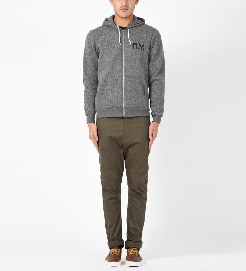 Only Ny - Speckled Heather Grey NY Zip Hoodie | HBX