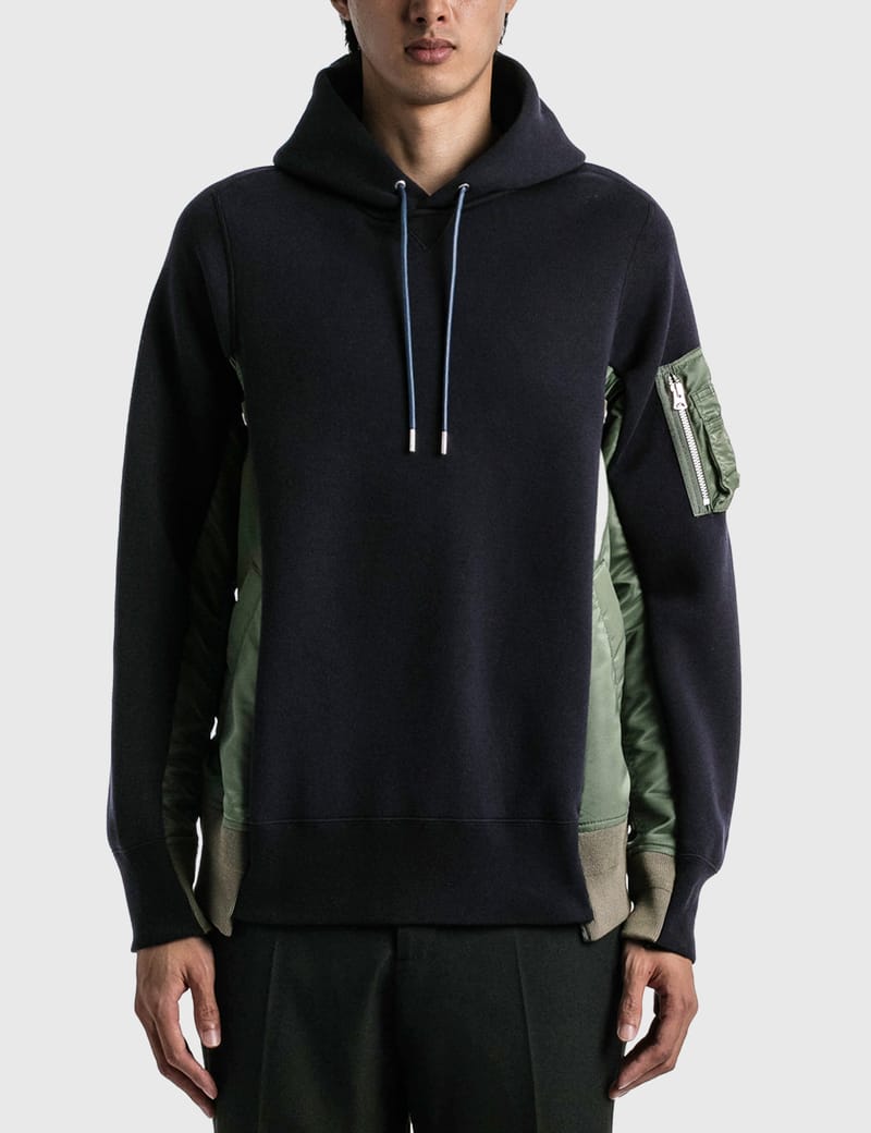 Sacai - Sponge Sweat x MA-1 Hoodie | HBX - Globally Curated