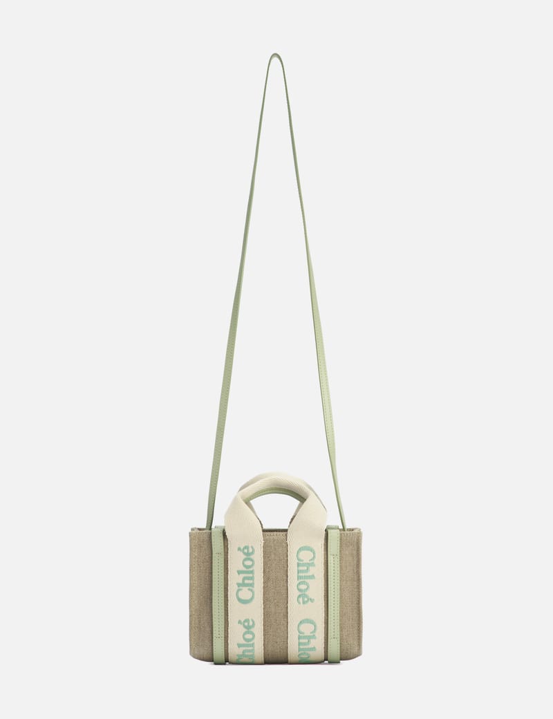 Chloé - Mini Woody Tote Bag In Linen & Leather | HBX