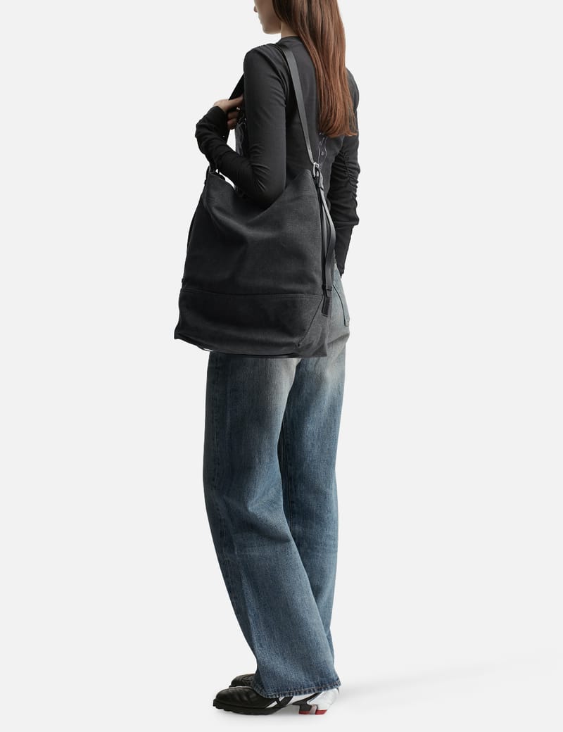 Lemaire Belted Tote Bag In Cotton Canvas - Tie-dyed canvas with