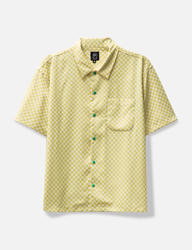 Brain Dead - MICRO CHECK SHORT SLEEVE SNAP SHIRT | HBX - Globally