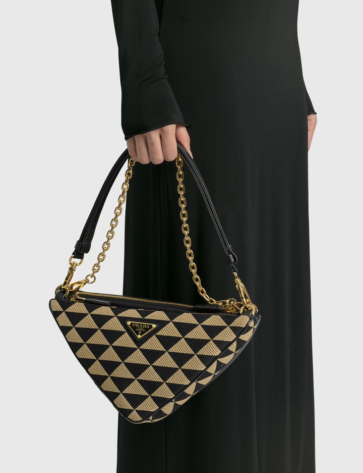 Prada Symbole Leather And Fabric Mini Bag