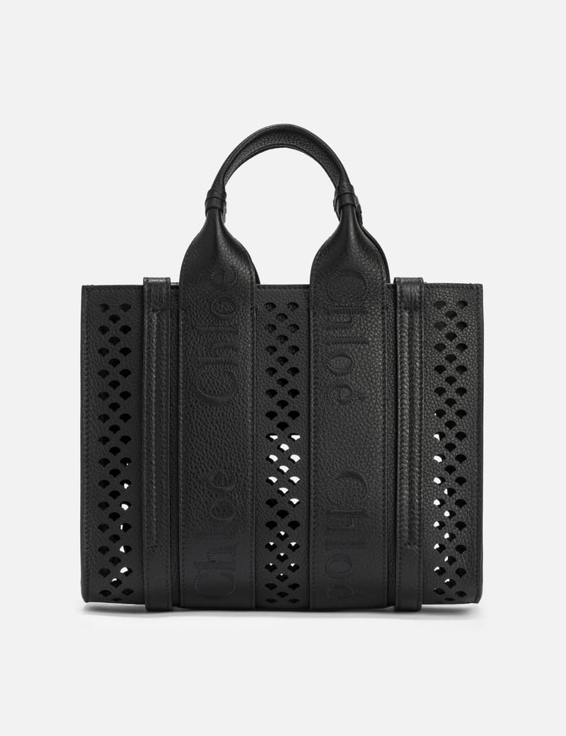 【Chloe】SMALL TOTE WOOODY WITH STRAP◆CH25US397P70 Chloe Woody Small Tote Bag in Linen with Crossbody Strap