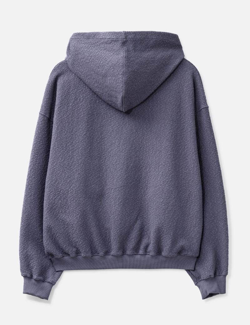 FFFPostalservice Curved Zip-Up Round Hem Hoodie - Ghost Lilac