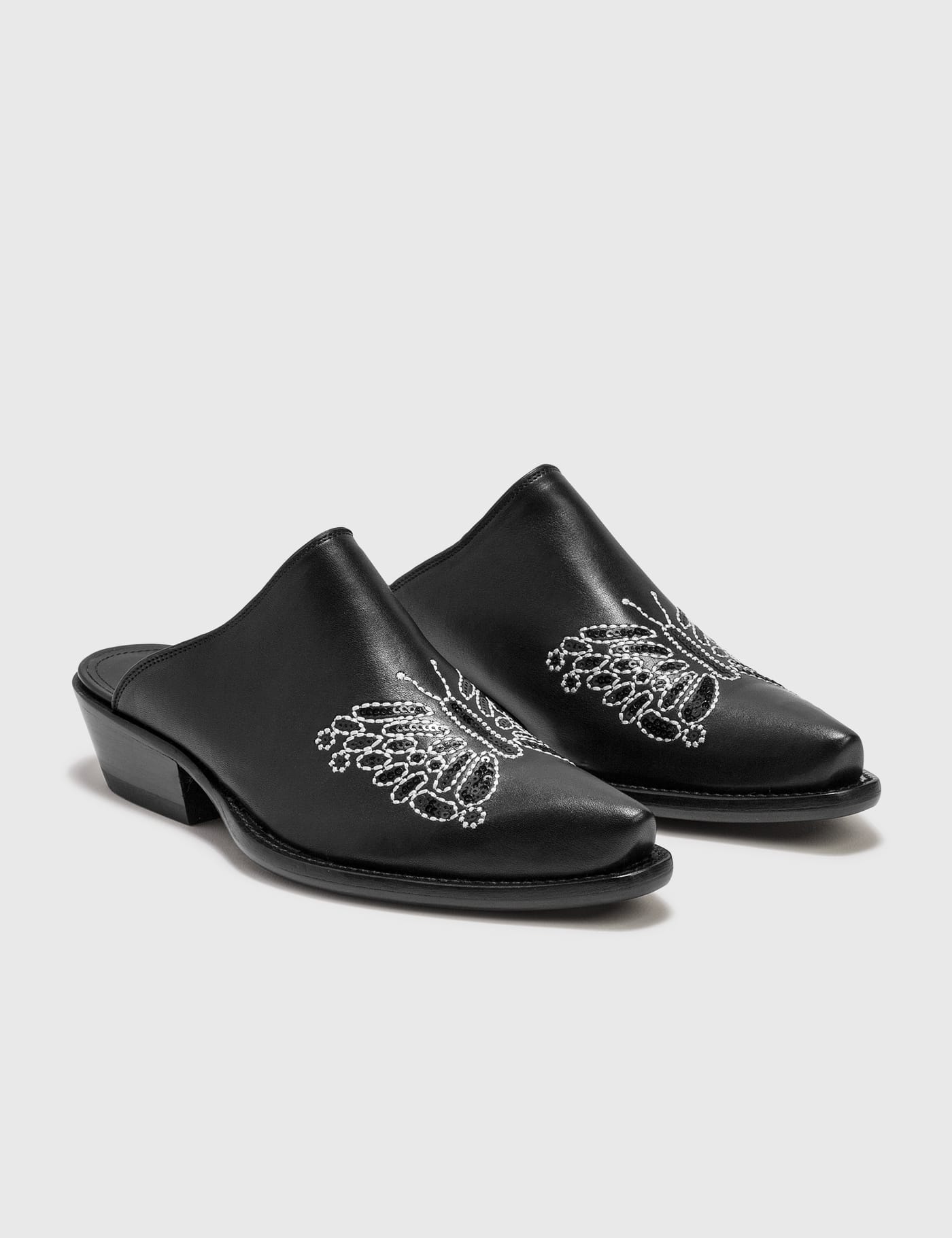Needles - Heeled Papillon Embroidered Mule | HBX - Globally 