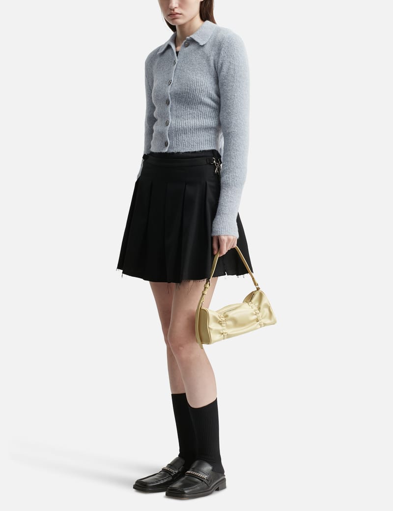 STAND OIL Pleats Bag - Crinkled faux-patent leather shoulder bag