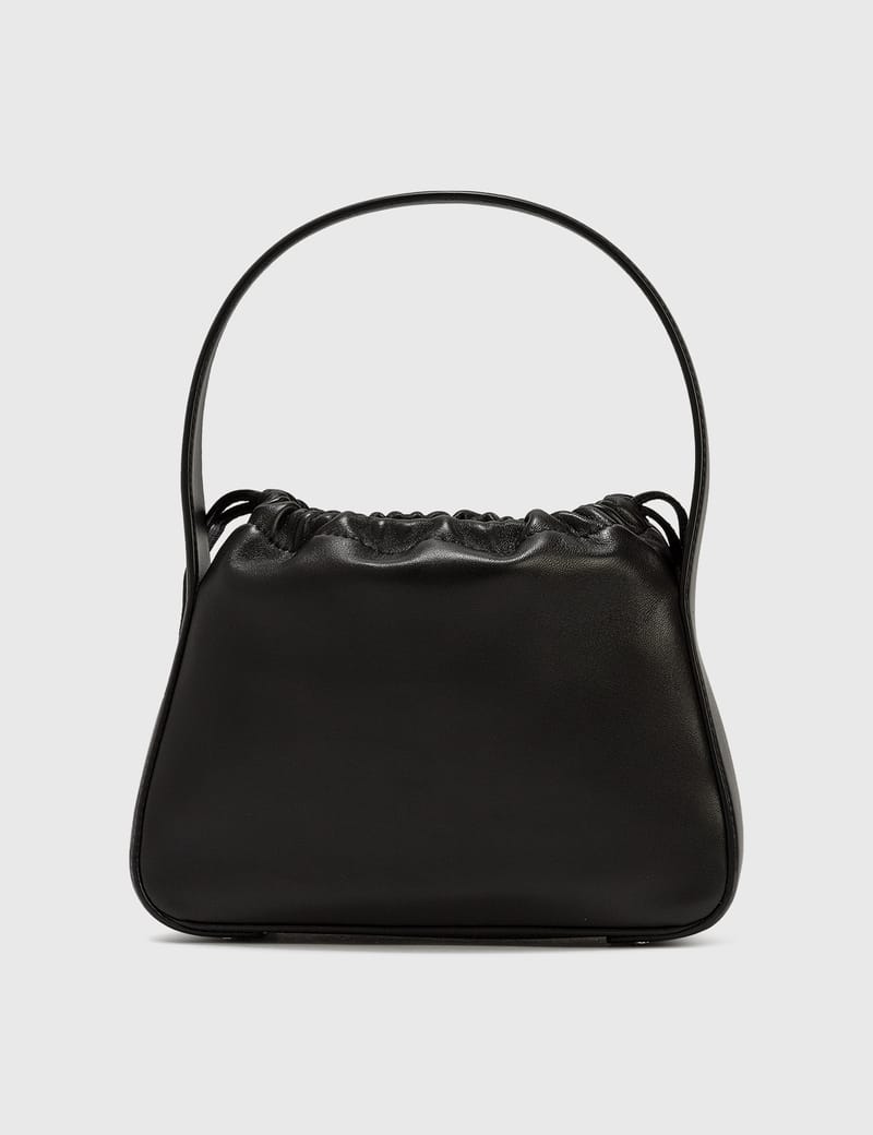 Alexander Wang Ryan Shoulder Bag Black Satin palmelato Leather