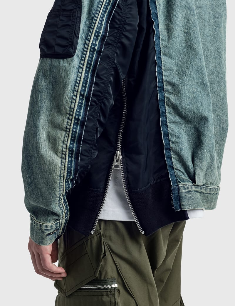 Sacai - Denim MA-1 Jacket | HBX - Globally Curated Fashion and