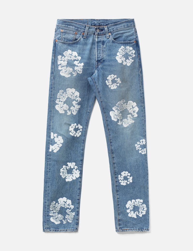 Denim Tears Levi's 501 Cotton Wreath Jeans - Vintage blue 501s