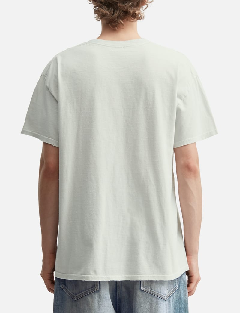 トップス ANCELLM DYED EMBROIDERY T-SHIRT(WHITE) ANCELLM Embroidery Dyed T-Shirt - Oversized cotton tee with a