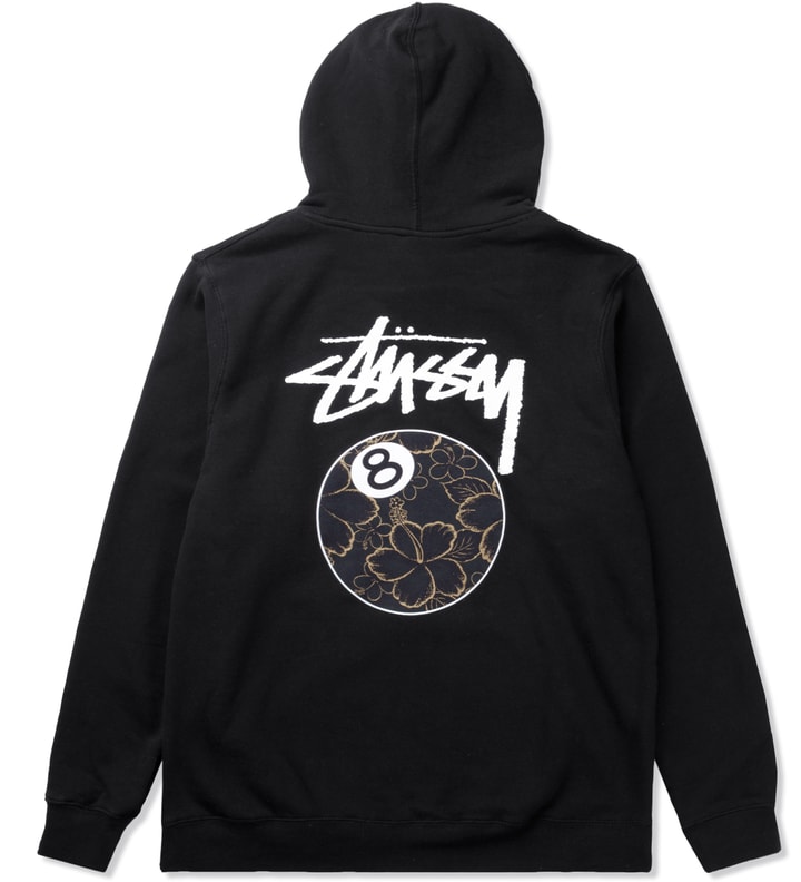 Stüssy - Black Gold Flake 8 Ball Hoodie | HBX - Globally Stüssy - Black Gold Flake 8 Ball Hoodie | HBX - Globally