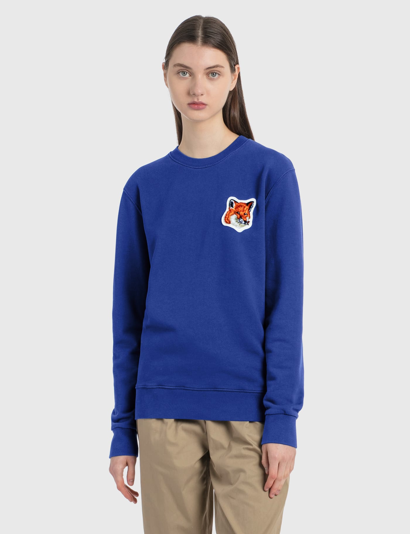 Maison Kitsuné - Velvet Fox Head Patch Classic Sweatshirt | HBX ...