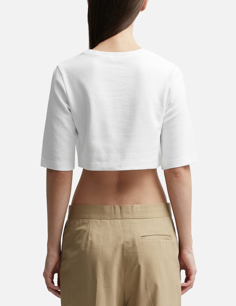 LOEWE ホワイト クロップドTシャツ ロエベ - アナグラム クロップド Tシャツ | HBX