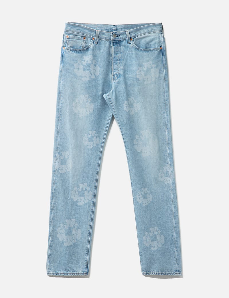Denim Tears Levi's 501 Cotton Wreath Jeans - Vintage blue 501s
