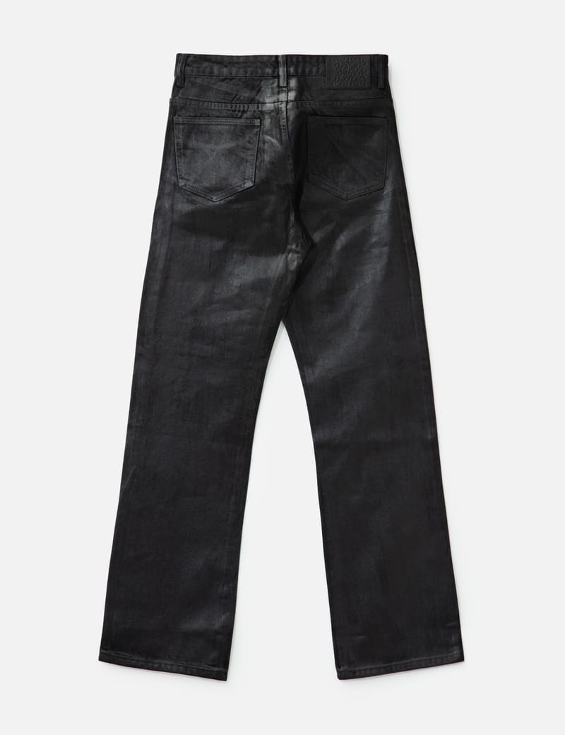 Basketcase Zombie Waxed Straight Leg Denim - Black waxed cotton