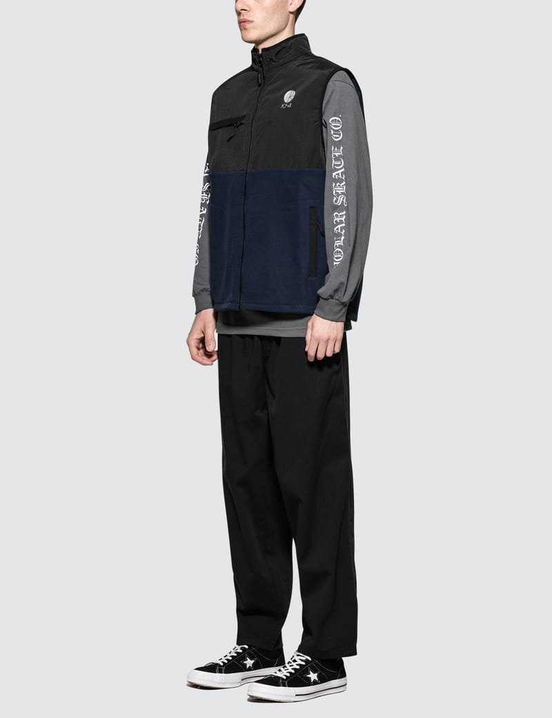 ジャケット・アウター POLAR Halberg Fleece Vest ToBeInStyle Men's Zipup Sleevless High Collar Polar Fleece