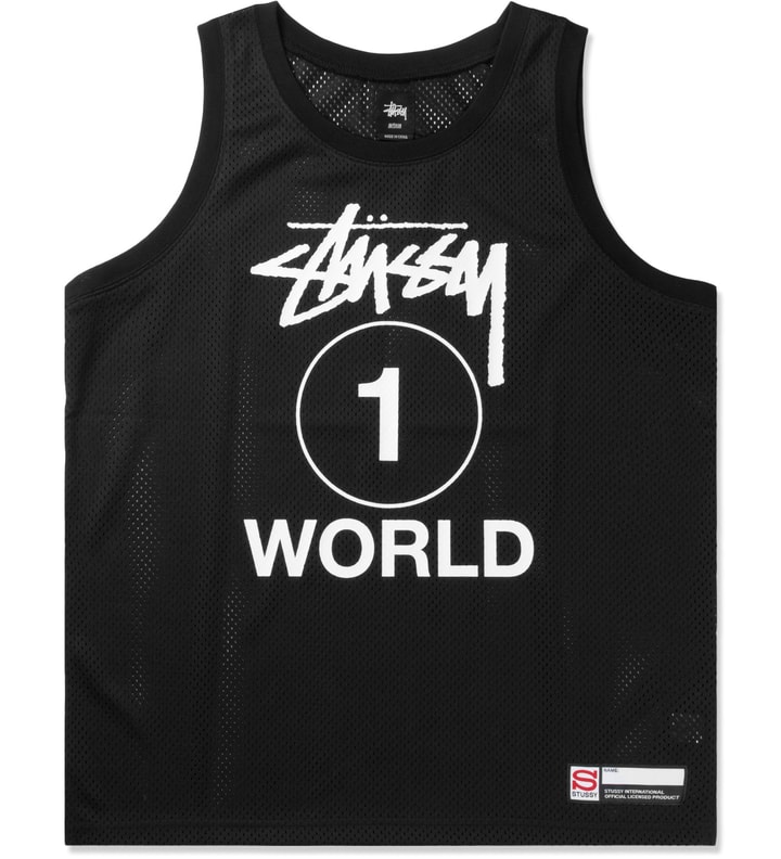 Stüssy - Black One World Mesh Tank Top | HBX