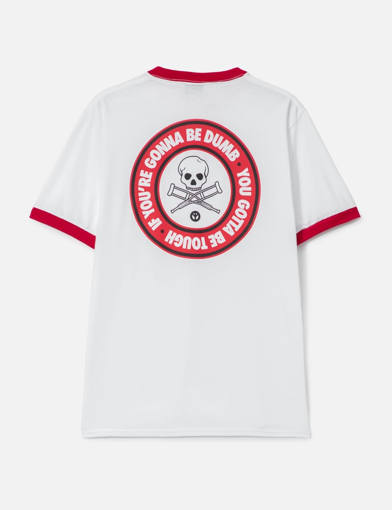 Babylon Jackass x Babylon Ring Tee - Pure white crewneck tee with