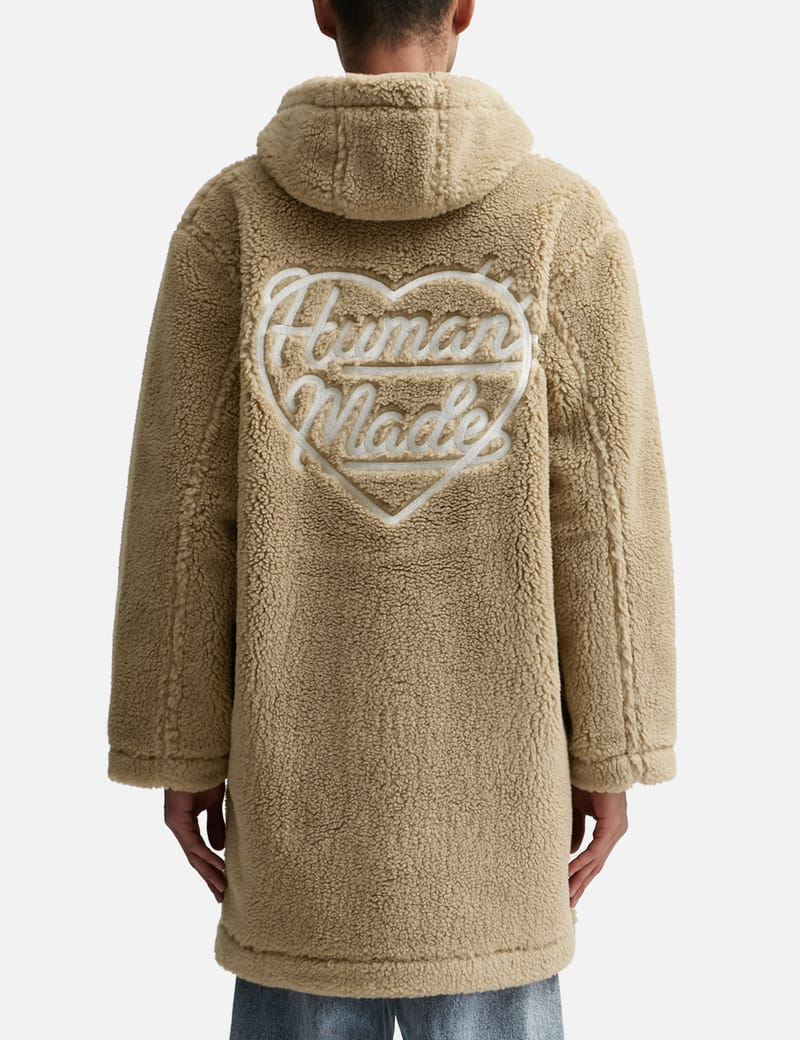 Human Made - WOOL BLENDED BOA FLEECE DUFFLE COAT | HBX - Globally