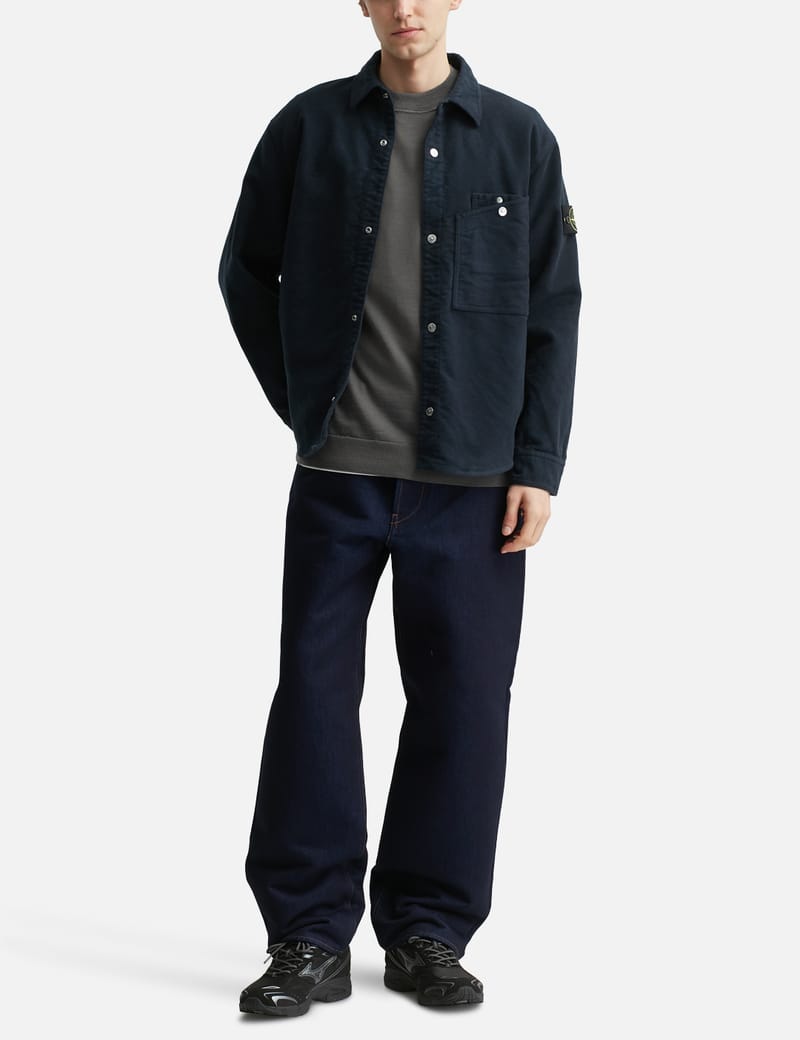 Stone Island Cotton Moleskin - ネイビーブルーのコットンジャケット