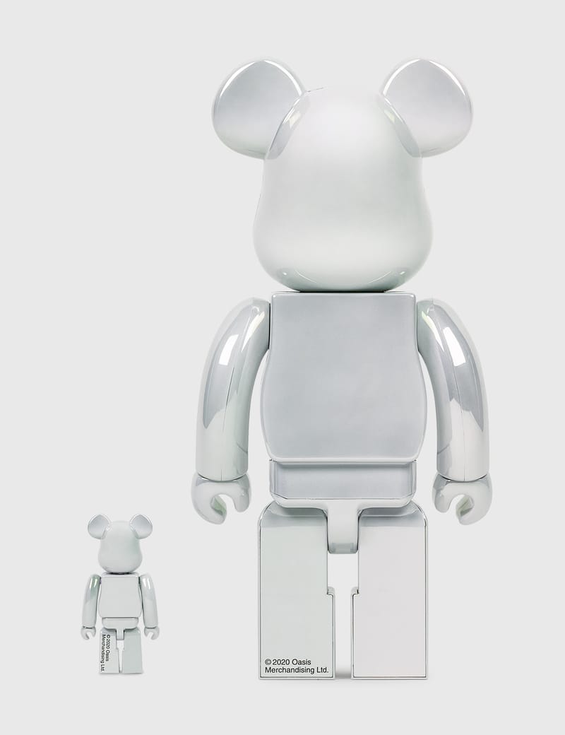 Medicom Toy - Be@rbrick Oasis White Chrome 100％ & 400% Set | HBX