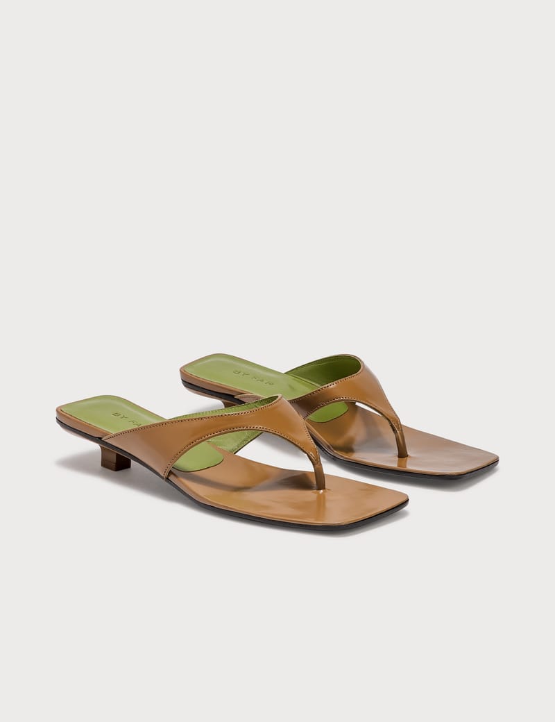 Jack Tan Semi Patent Leather Sandals