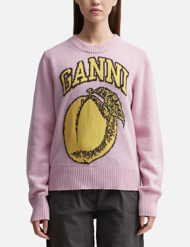 Ganni - Peach Graphic Pullover | HBX - Globally Curated Fashion