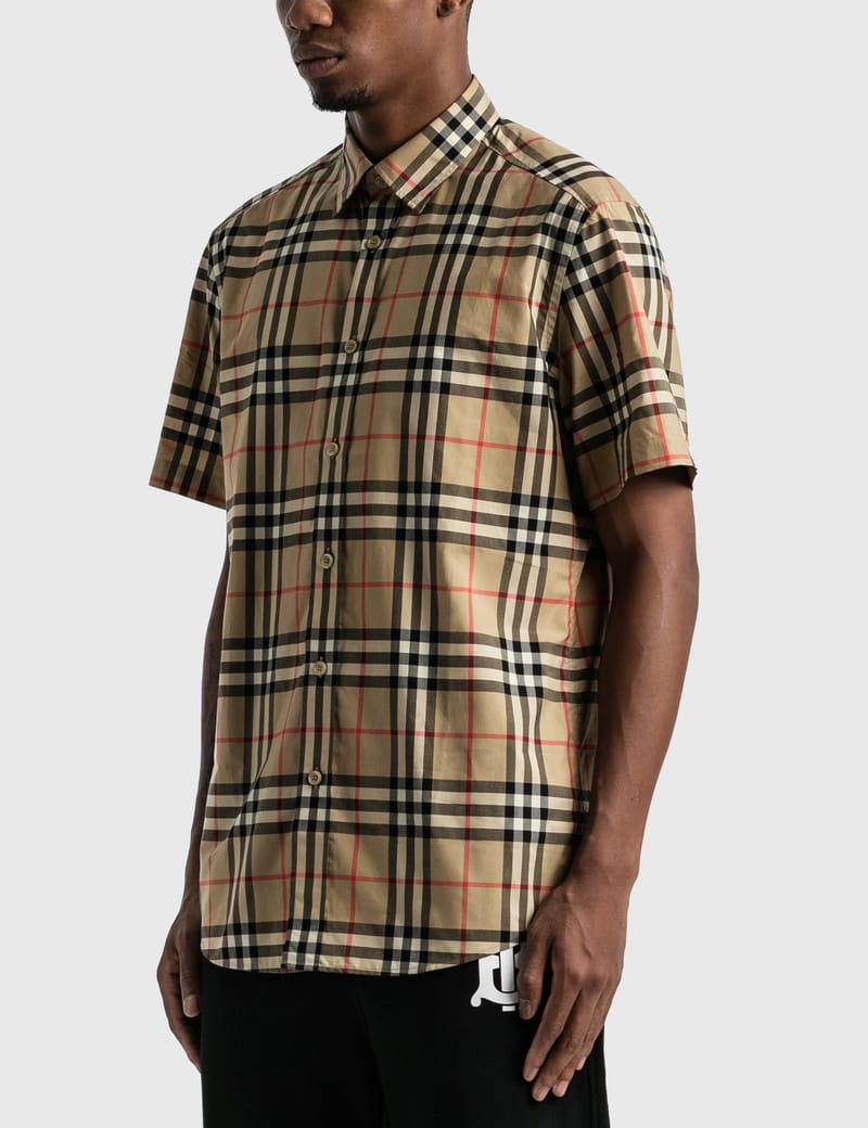 シャツ Burberry Printed Poplin Shirt Burberry Stretch Cotton Poplin Shirt Navy White Men's - US