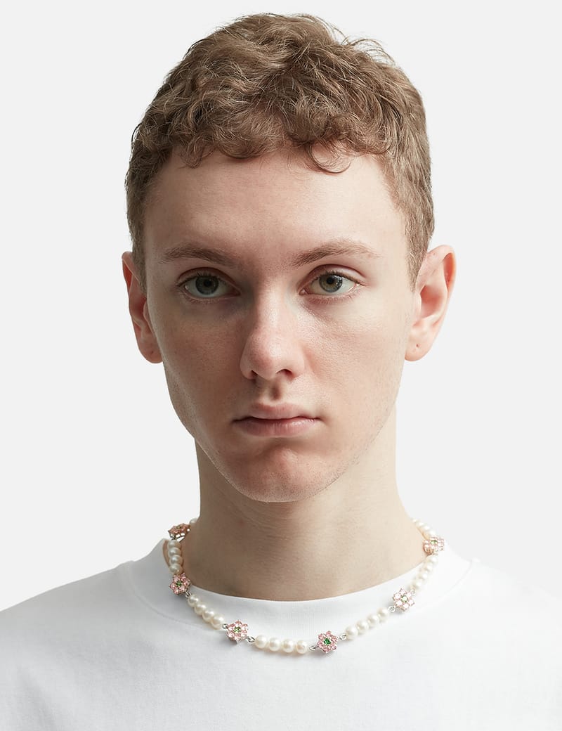 s*k様 VEERT ネックレス　ゴールド✖️グリーン VEERT - The Green Cross Freshwater Pearl Necklace in White Gold