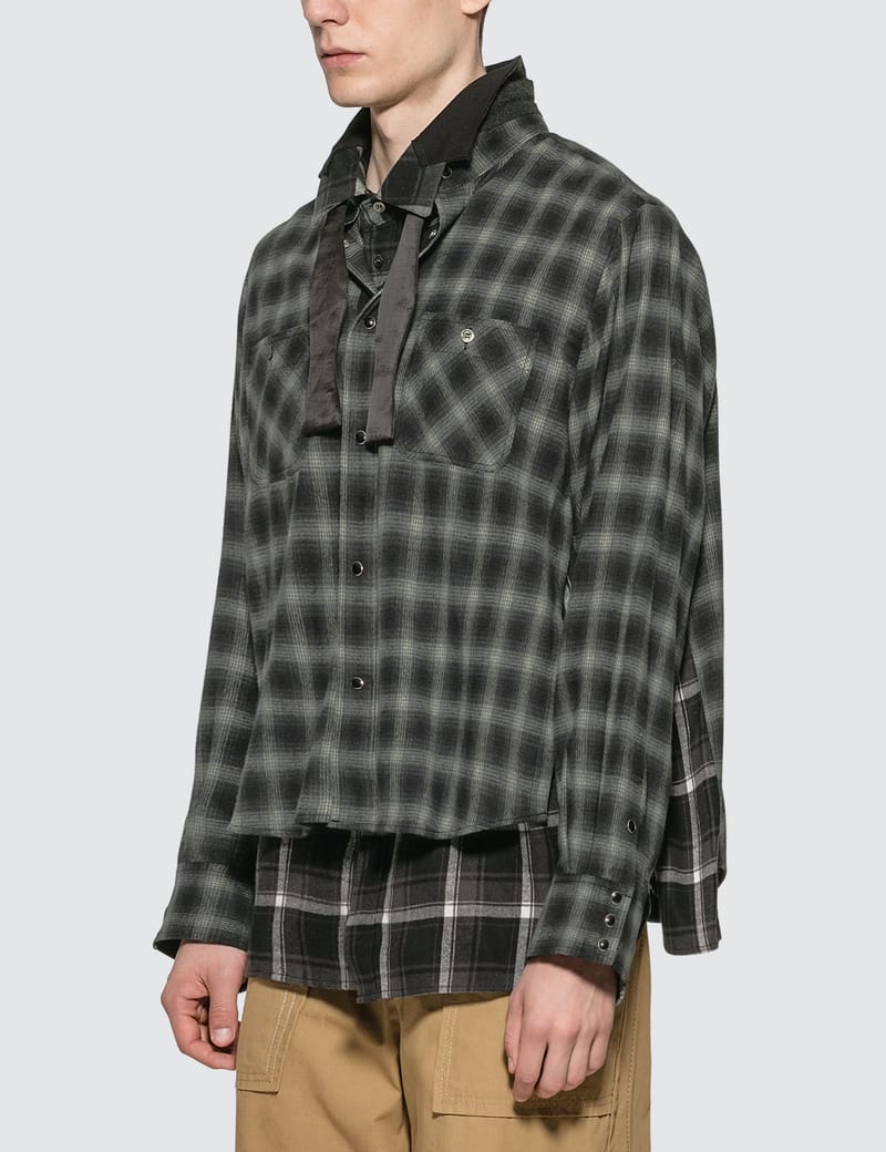 Sacai - Ombre Check Shirt | HBX - Globally Curated Fashion and