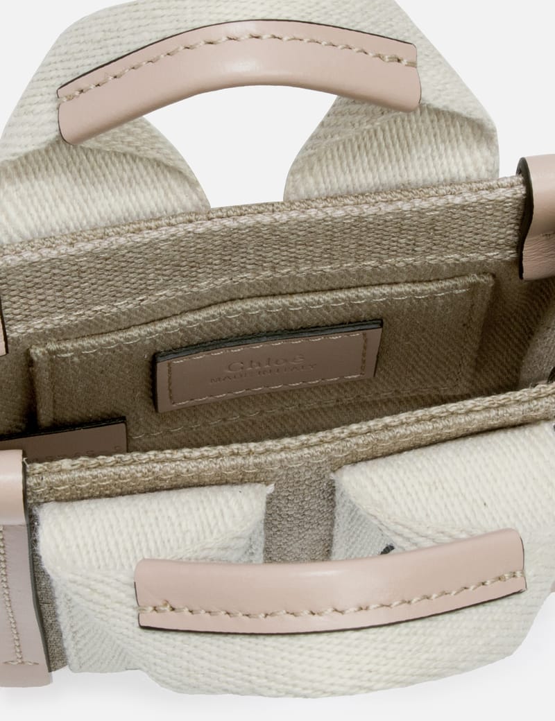 Chloé - Nano Woody Tote Bag In Linen | HBX - Globally