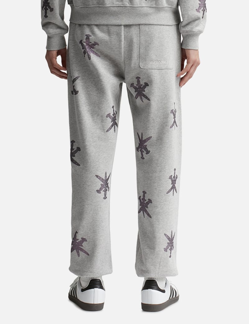 Grey Purple Rhinestone Jogger